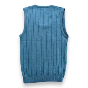 Vintage Drummond Sweater Vest Adult XS Blue Ribbed Knit Acrylic Orlon USA 70s