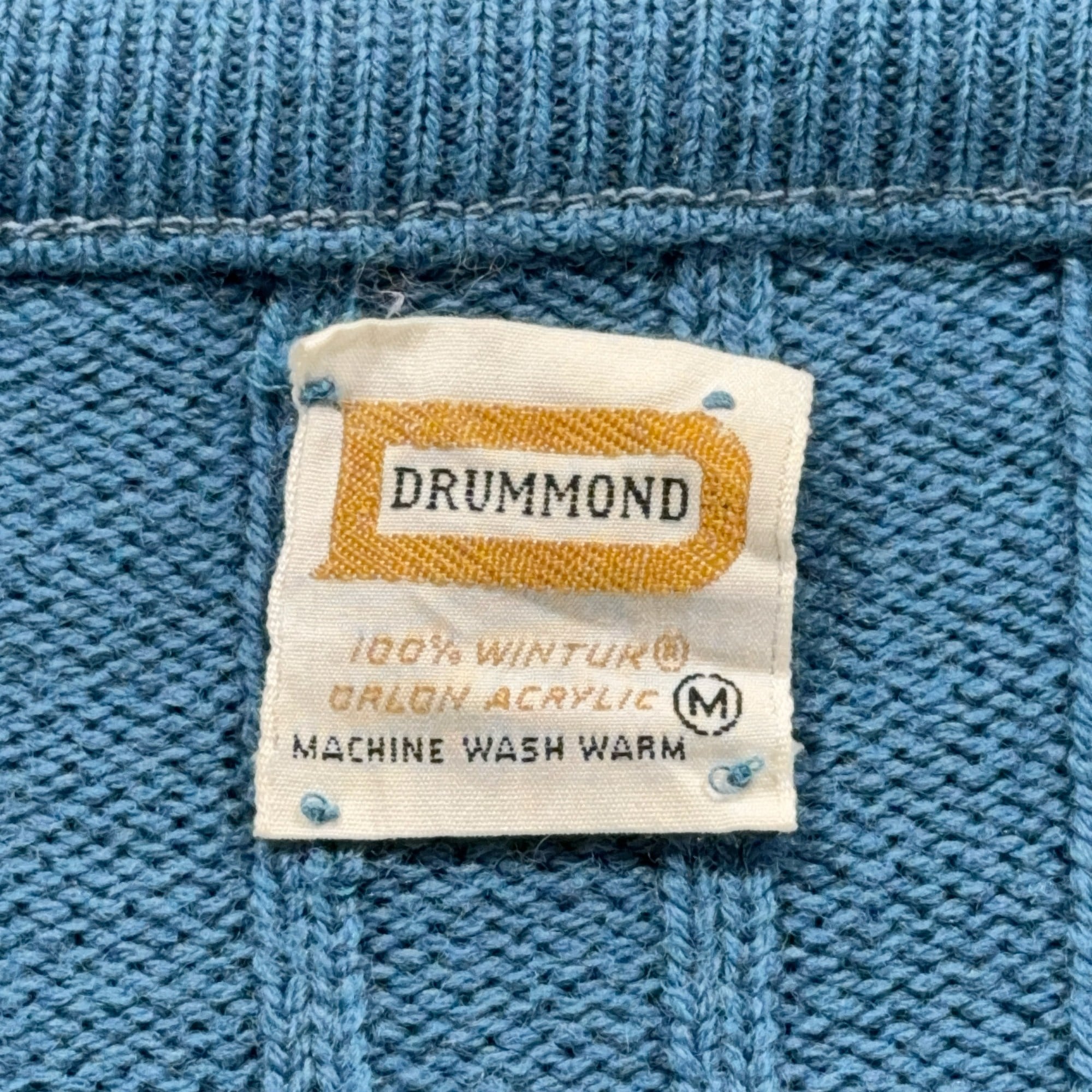 Vintage Drummond Sweater Vest Adult XS Blue Ribbed Knit Acrylic Orlon USA 70s-4 Vintage Drummond Sweater Vest Adult XS Blue Ribbed Knit Acrylic Orlon USA 70s