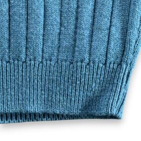 Vintage Drummond Sweater Vest Adult XS Blue Ribbed Knit Acrylic Orlon USA 70s
