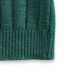 Vintage Drummond Sweater Vest Adult SMALL Green Rib Knit Acrylic Orlon USA 70s