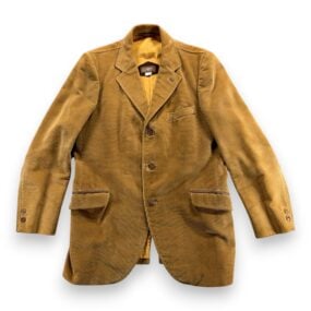 Vintage Cortefiel Jacket Mens 40L Brown Blazer Corduroy Leather Trim Spain 70s