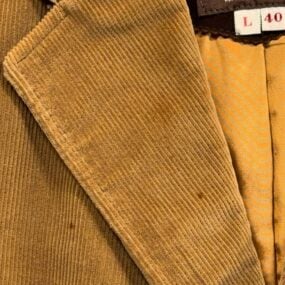 Vintage Cortefiel Jacket Mens 40L Brown Blazer Corduroy Leather Trim Spain 70s