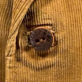 Vintage Cortefiel Jacket Mens 40L Brown Blazer Corduroy Leather Trim Spain 70s