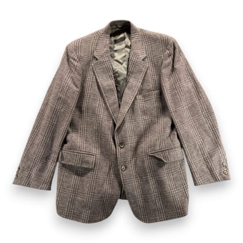 Vintage Levis Jacket Mens 42 Gray Houndstooth Plaid Blazer Tailored Classics 80s