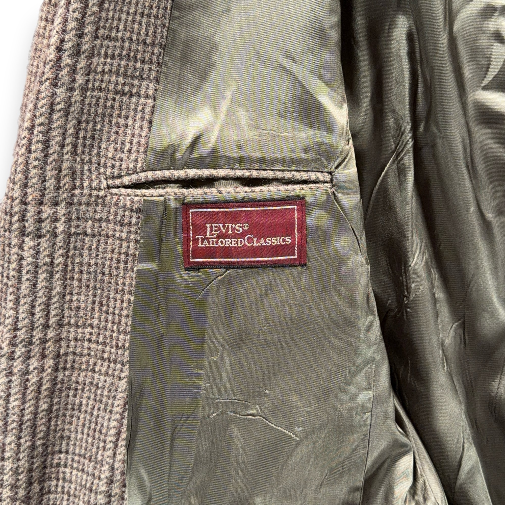 Vintage Levis Jacket Mens 42 Gray Houndstooth Plaid Blazer Tailored Classics 80s-5 Vintage Levis Jacket Mens 42 Gray Houndstooth Plaid Blazer Tailored Classics 80s