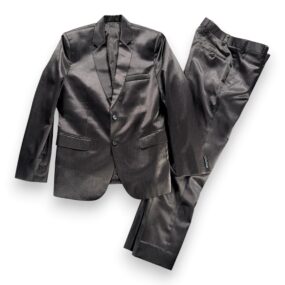 Raymond Suit Mens 36S 32x28 Pants Black Shiny Impulse Blazer 2pc