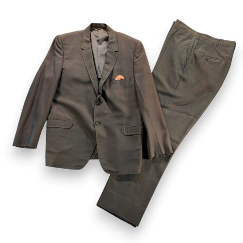Vintage Marx Haas Suit Mens 42 32x31 Pants Brown Sharkskin Blazer 2pc USA 60s