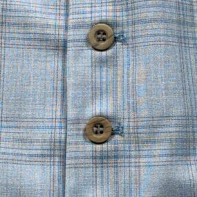 Vintage Ratner Suit Mens 40 Blue Plaid Vest Notch Lapel Union Made 2pc 70s