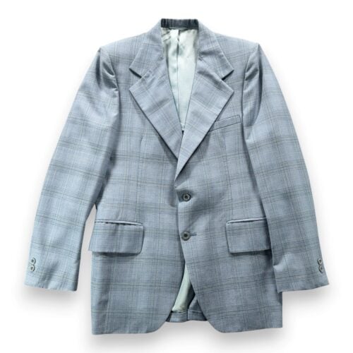 Vintage Ratner Suit Mens 40 Blue Plaid Vest Notch Lapel Union Made 2pc 70s-2 Vintage Ratner Suit Mens 40 Blue Plaid Vest Notch Lapel Union Made 2pc 70s