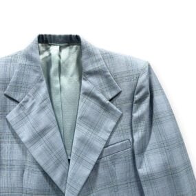 Vintage Ratner Suit Mens 40 Blue Plaid Vest Notch Lapel Union Made 2pc 70s