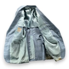 Vintage Ratner Suit Mens 40 Blue Plaid Vest Notch Lapel Union Made 2pc 70s