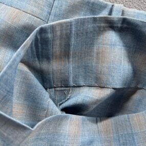 Vintage Pants Mens 36x31 Blue Yellow Plaid Talon Zipper Trousers Disco USA 70s