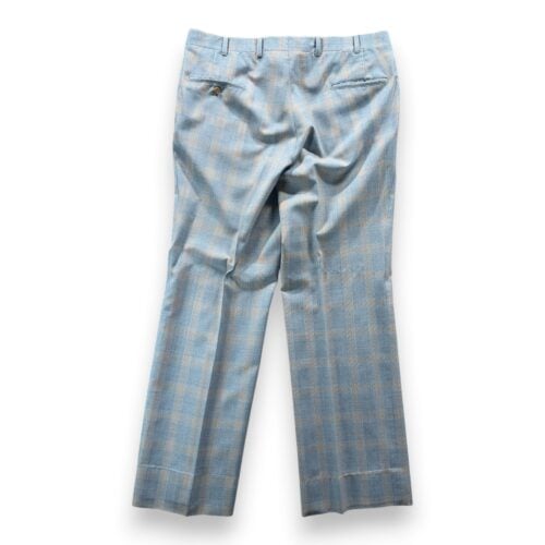 Vintage Pants Mens 36×31 Blue Yellow Plaid Talon Zipper Trousers Disco USA 70s-2 Vintage Pants Mens 36x31 Blue Yellow Plaid Talon Zipper Trousers Disco USA 70s