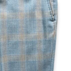 Vintage Pants Mens 36x31 Blue Yellow Plaid Talon Zipper Trousers Disco USA 70s