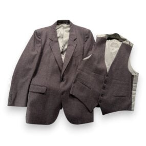 Vintage Bachrach Suit Mens 42 Gray Wool Vest Daniel Hechter Woolmark 2pc 90s
