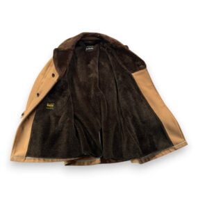 Vintage Bachrach Coat Mens 42R Brown Car Coat Wool Pile Collar Borg Lined 70s