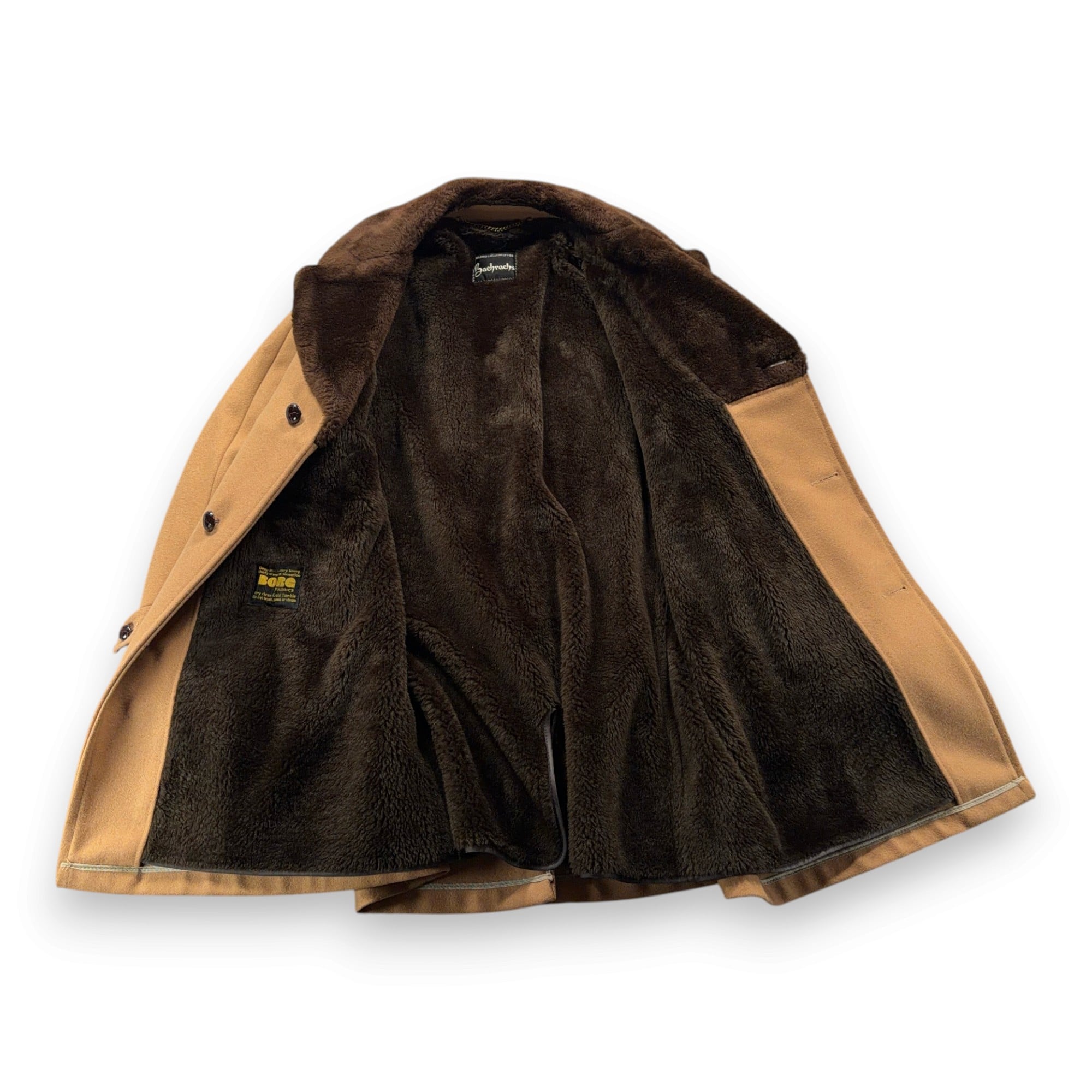 Vintage Bachrach Coat Mens 42R Brown Car Coat Wool Pile Collar Borg Lined 70s-3 Vintage Bachrach Coat Mens 42R Brown Car Coat Wool Pile Collar Borg Lined 70s