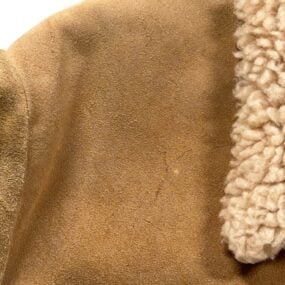 Vintage Rancher Jacket Adult MEDIUM Brown Suede Leather Sherpa Coat USA 70s