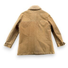 Vintage Rancher Jacket Adult MEDIUM Brown Suede Leather Sherpa Coat USA 70s