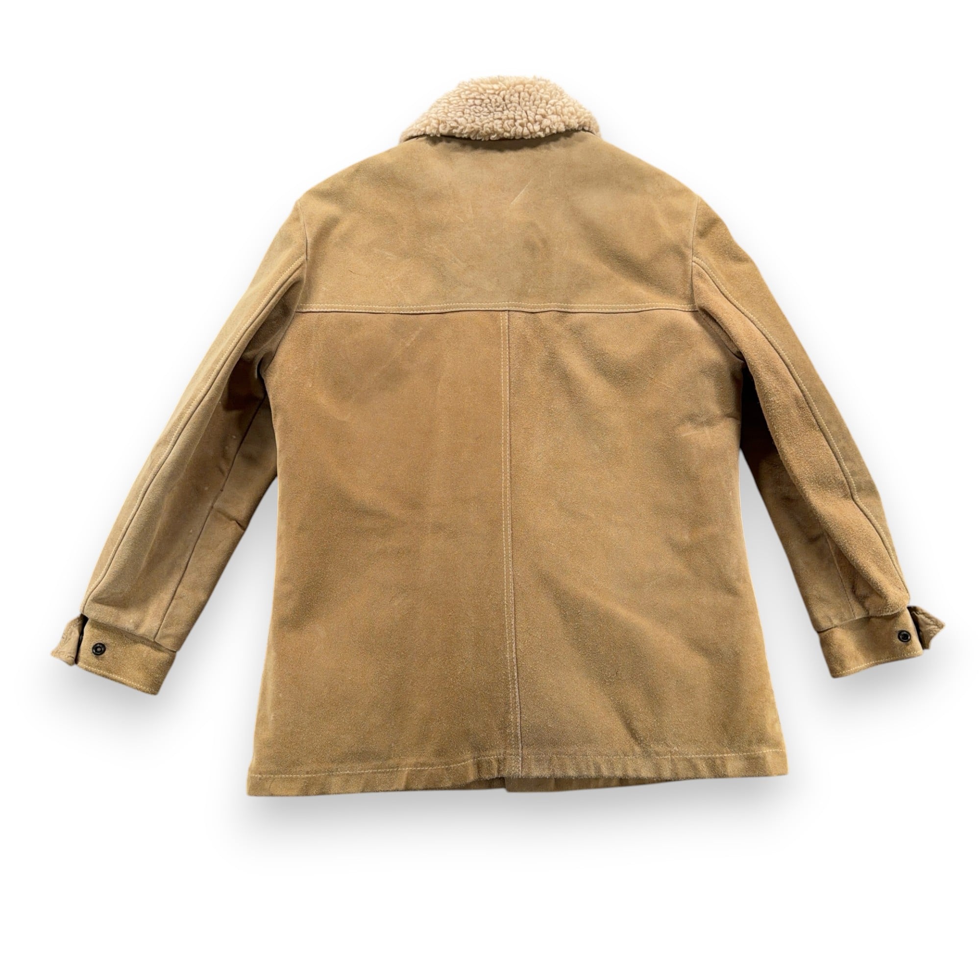 Vintage Rancher Jacket Adult MEDIUM Brown Suede Leather Sherpa Coat USA 70s-3 Vintage Rancher Jacket Adult MEDIUM Brown Suede Leather Sherpa Coat USA 70s