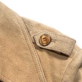 Vintage Suede Trench Coat Mens 42 Brown Leather Double Breasted Belt Bazil 70s