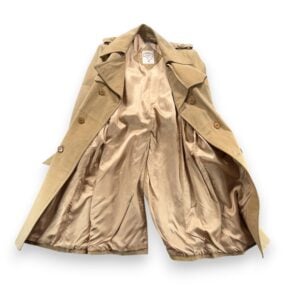 Vintage Suede Trench Coat Mens 42 Brown Leather Double Breasted Belt Bazil 70s