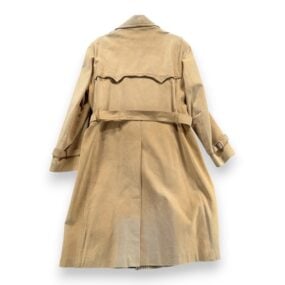 Vintage Suede Trench Coat Mens 42 Brown Leather Double Breasted Belt Bazil 70s