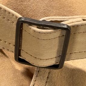 Vintage Suede Trench Coat Mens 42 Brown Leather Double Breasted Belt Bazil 70s