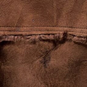 Vintage Rancher Jacket Adult LARGE Brown Leather Shearling Wool Lined Coat 70s