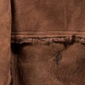 Vintage Rancher Jacket Adult LARGE Brown Leather Shearling Wool Lined Coat 70s
