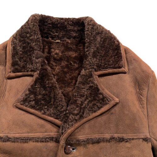 Vintage Rancher Jacket Adult LARGE Brown Leather Shearling Wool Lined Coat 70s-2 Vintage Rancher Jacket Adult LARGE Brown Leather Shearling Wool Lined Coat 70s