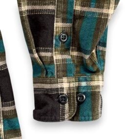 Filson Shirt Adult LARGE Black Green Plaid Field Flannel Button Up Outdoor