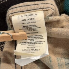 Filson Shirt Adult LARGE Black Green Plaid Field Flannel Button Up Outdoor