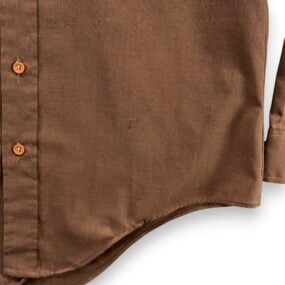 Vintage Golden Vee Shirt Adult LARGE Brown Dagger Collar Disco Polyester 70s