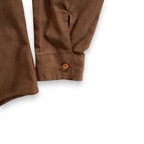 Vintage Golden Vee Shirt Adult LARGE Brown Dagger Collar Disco Polyester 70s