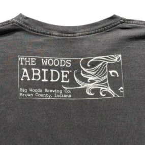 Big Woods Brewing Shirt Adult LARGE Gray Busted Knuckle Ale Beer Indiana