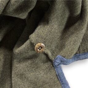 Vintage LL Bean Sweater Adult MEDIUM Green Henley Mock Neck Knit Military Y2K