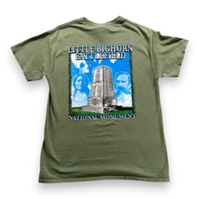 Little Bighorn Battlefield Shirt Adult MEDIUM Green National Monument US History