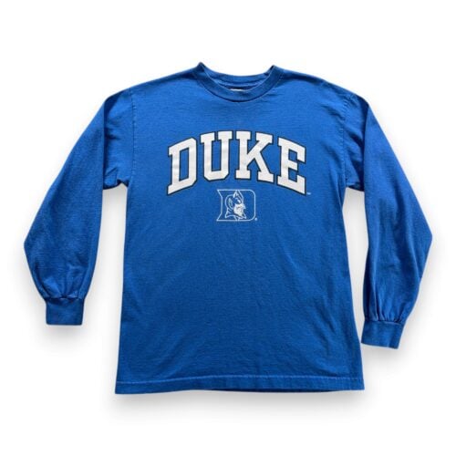 Vintage Duke Blue Devils Shirt Adult MEDIUM Blue University Spellout Logo Y2K