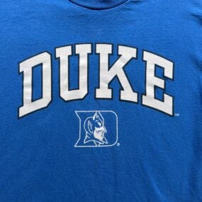 Vintage Duke Blue Devils Shirt Adult MEDIUM Blue University Spellout Logo Y2K