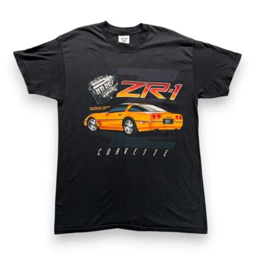 Vintage Corvette Shirt Adult LARGE Black Chevy Chevrolet ZR1 Muscle Car USA 90s