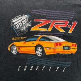 Vintage Corvette Shirt Adult LARGE Black Chevy Chevrolet ZR1 Muscle Car USA 90s