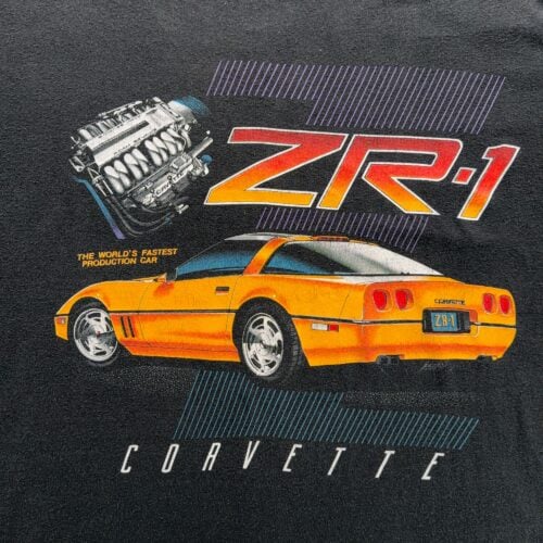 Vintage Corvette Shirt Adult LARGE Black Chevy Chevrolet ZR1 Muscle Car USA 90s-2 Vintage Corvette Shirt Adult LARGE Black Chevy Chevrolet ZR1 Muscle Car USA 90s