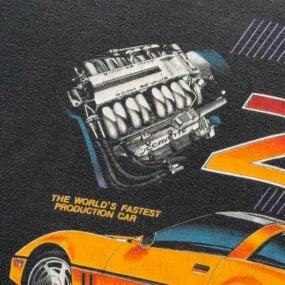 Vintage Corvette Shirt Adult LARGE Black Chevy Chevrolet ZR1 Muscle Car USA 90s