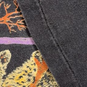 Vintage Cheetah Shirt Adult LARGE Black Single Stitch Nature Animal Wild 90s