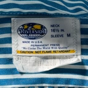 Vintage Pepsi Work Shirt Mens LARGE Blue White Striped Uniform Patches USA 90s