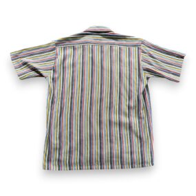 Vintage Montgomery Ward Shirt Adult MEDIUM Blue Striped Snake Eyes Disco 70s