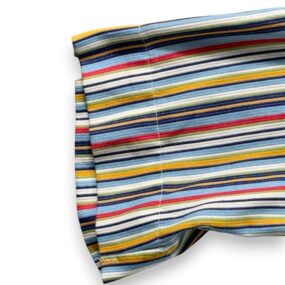 Vintage Montgomery Ward Shirt Adult MEDIUM Blue Striped Snake Eyes Disco 70s