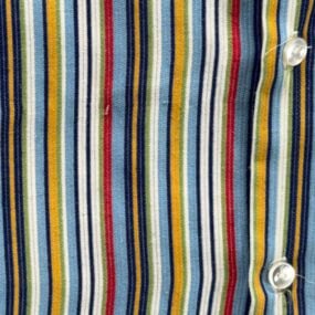 Vintage Montgomery Ward Shirt Adult MEDIUM Blue Striped Snake Eyes Disco 70s