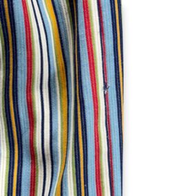 Vintage Montgomery Ward Shirt Adult MEDIUM Blue Striped Snake Eyes Disco 70s